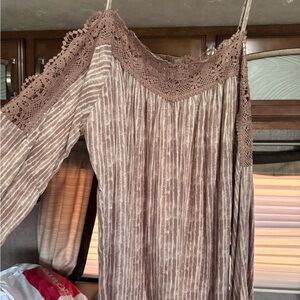 Daytrip Cold Shoulder Blush Lace Top